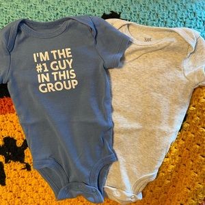 Carter’s boys 2 pack #1 guy in the group onesies 3 months